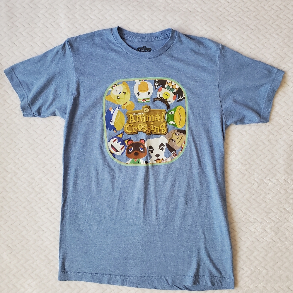 Animal Crossing Blue Crewneck T-Shirt Size Medium